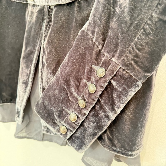 Free People Faye Velvet Jacket Military Style - Picture 8 of 13
